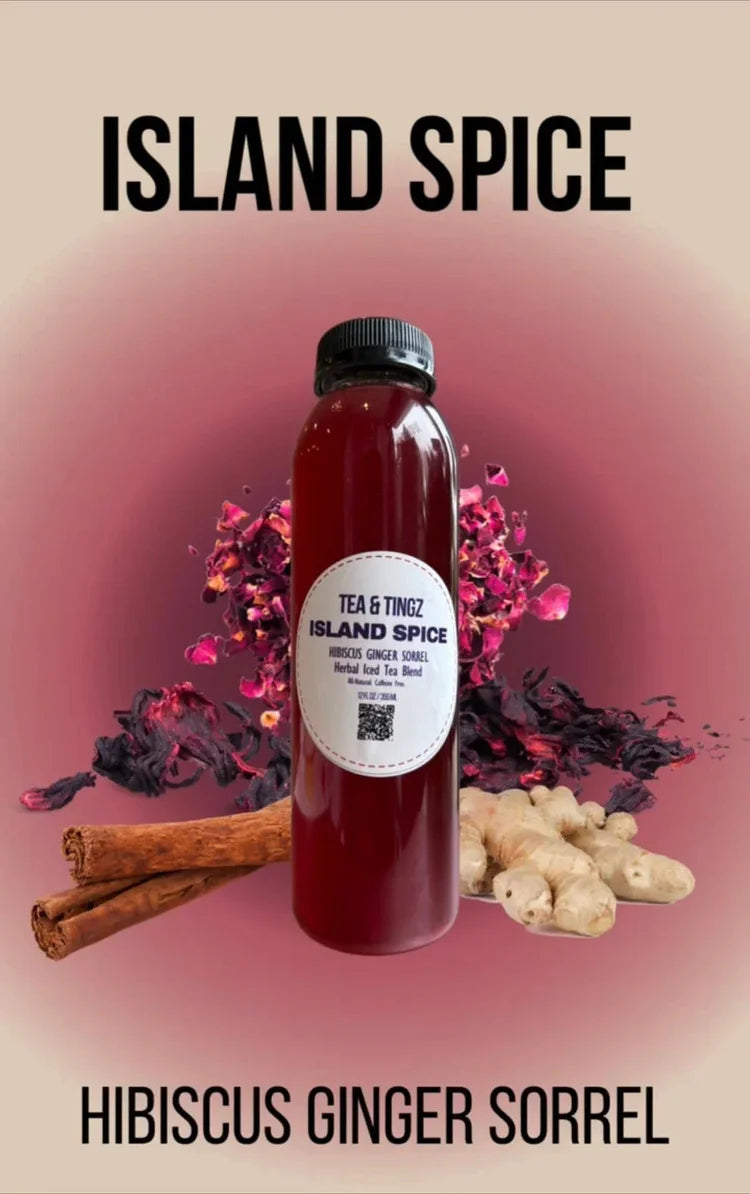 Tea & Tingz Hibiscus Ginger Herbal Ice Tea 12 oz