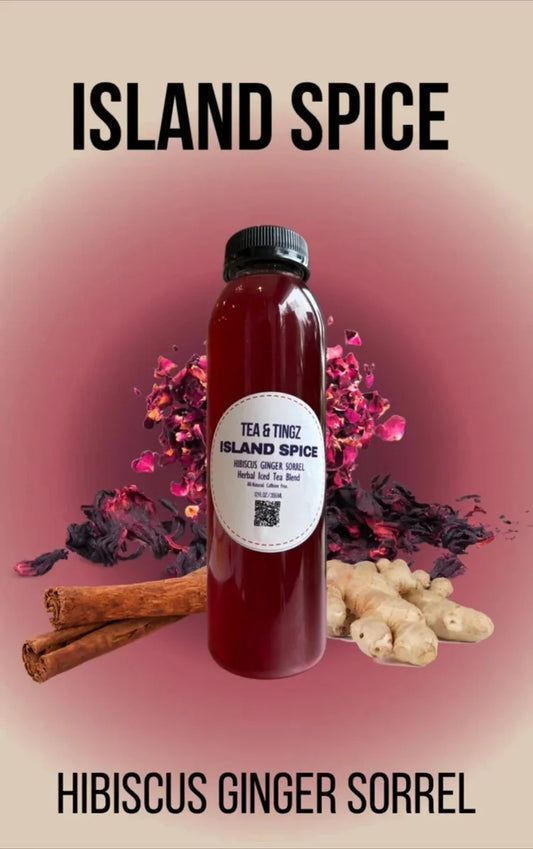 Tea & Tingz Hibiscus Ginger Herbal Ice Tea 12 oz
